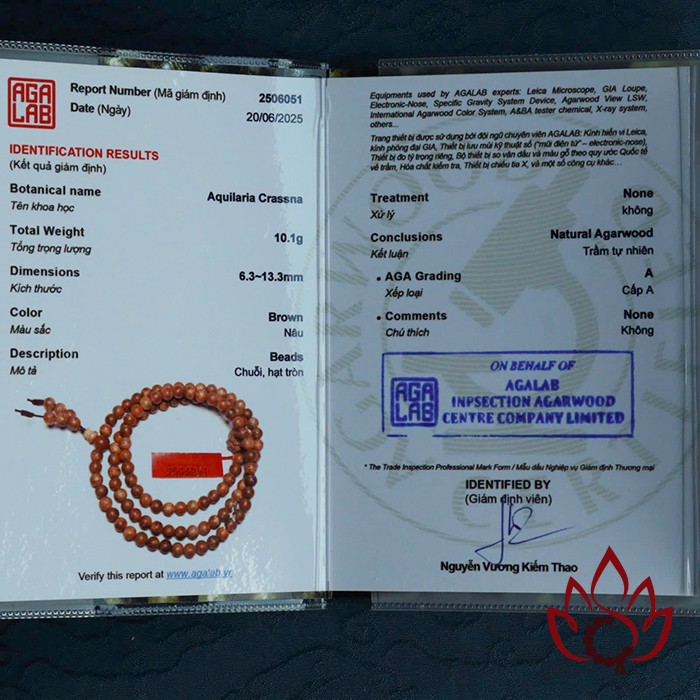 Vòng Trầm Hương 108 Hạt | 6 ly | Trầm Tốc Kiến Tự Nhiên Lâu Năm